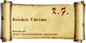 Kovács Fatima névjegykártya