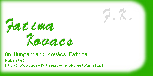 fatima kovacs business card