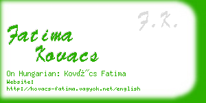 fatima kovacs business card